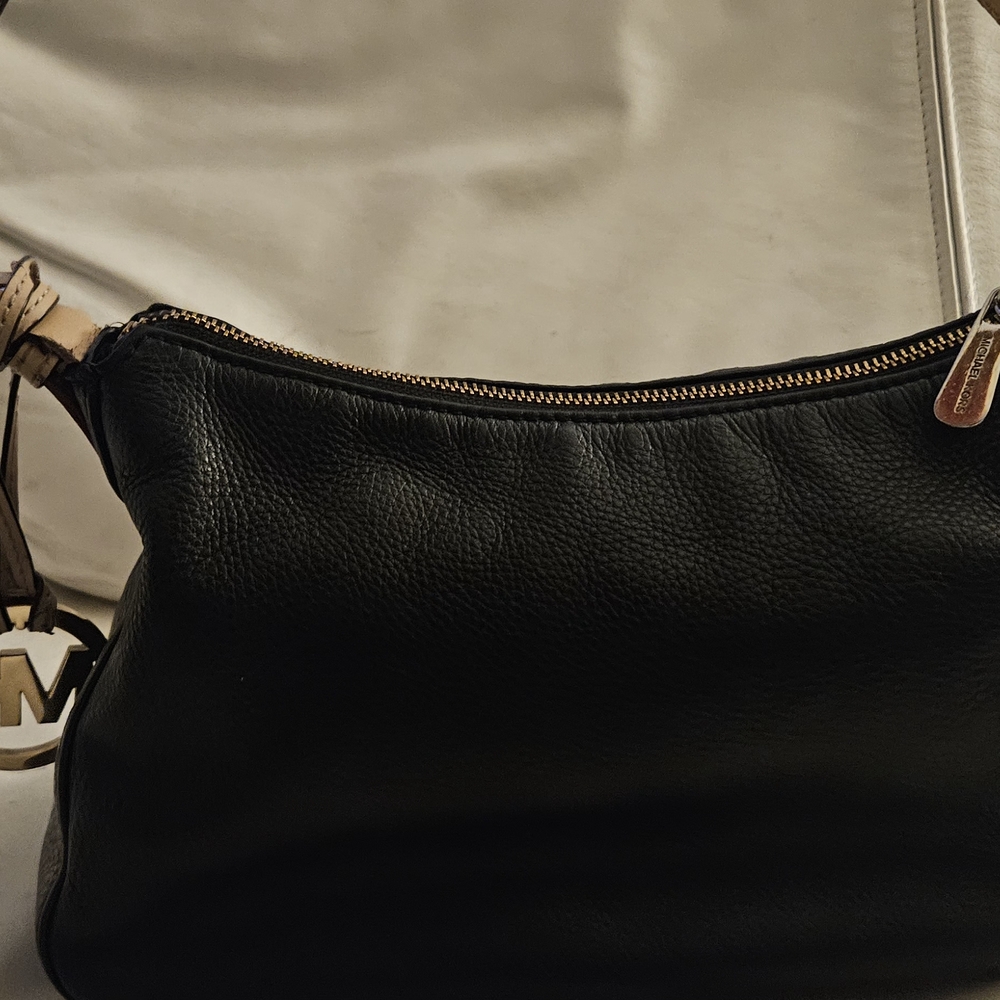 Michael Kors Black Pebbled Leather Shoulder Bag